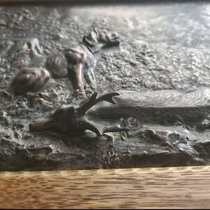 Rare- Dog & Buck Sculpted  Hunting Scene!